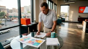 Property manager reviewing deep cleaning checklist