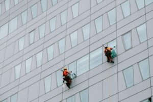 commercial window cleaning hard water stain removal