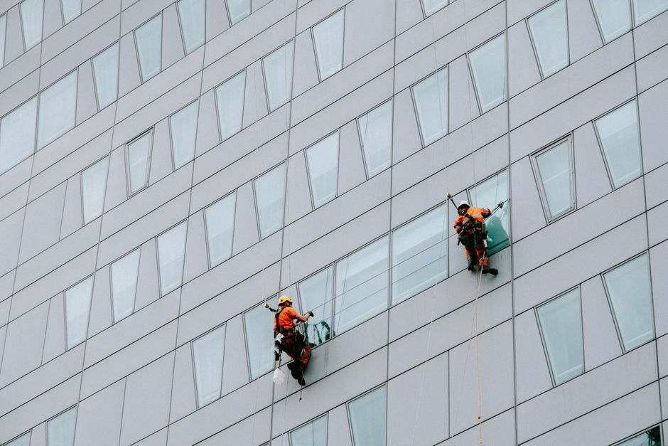 commercial window cleaning hard water stain removal