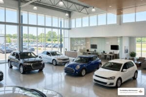 clean automotive showroom
