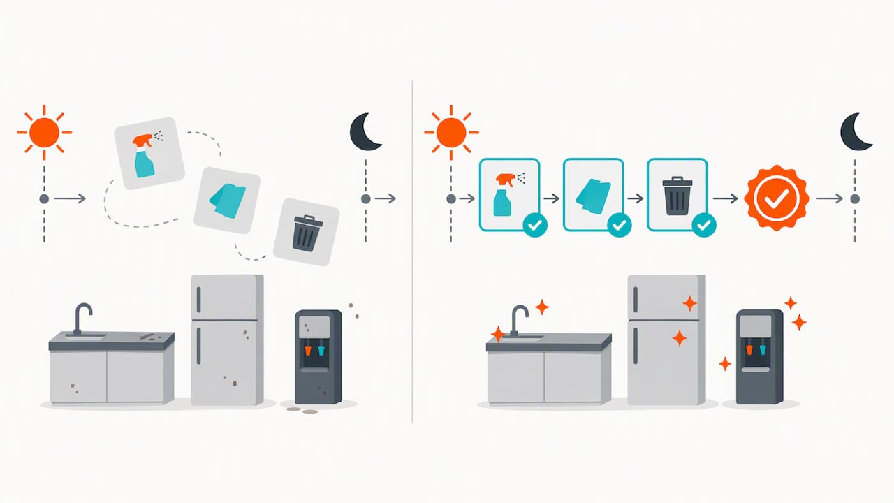 Illustration of checklist task ownership flow