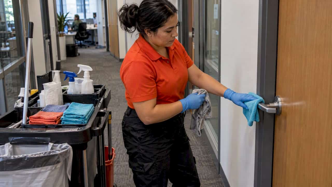 Cleaner changing cloths during contamination control