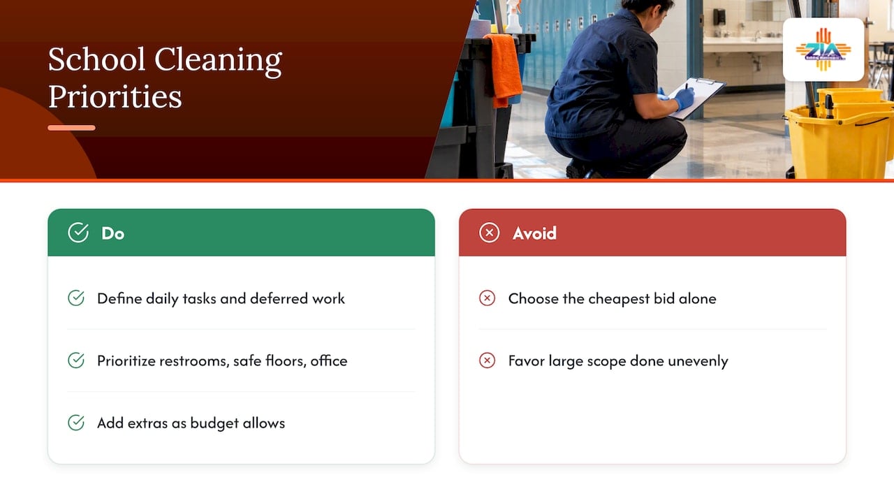 Our perspective on school cleaning — overview diagram