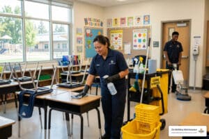 Educational facility cleaning in a modern Albuquerque classroom - Educational facility cleaning